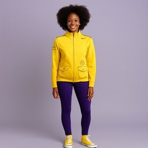 Vintage Mecca Femme Yellow Graphic Jacket 2X – Bold Streetwear Retro Y2K